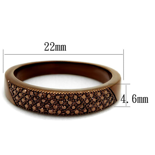 3W1186 - IP Coffee light Brass Ring with AAA Grade CZ in Light Coffee-1