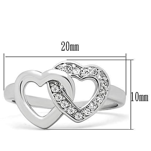 3W123 - Rhodium Brass Ring with AAA Grade CZ in Clear-1