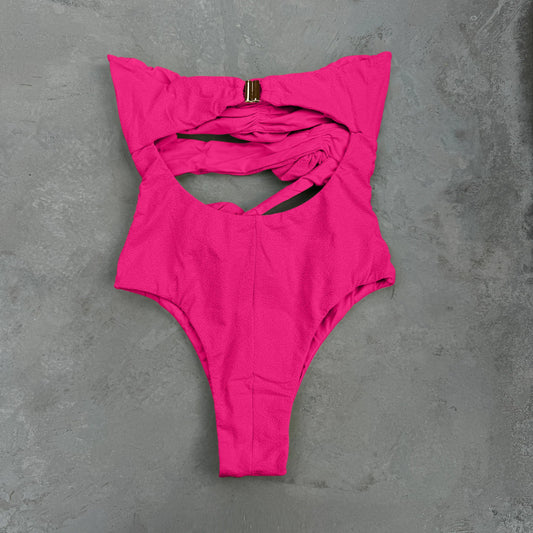 Laurice Pink Riot Seashore Textured One Piece Swimsuit-1