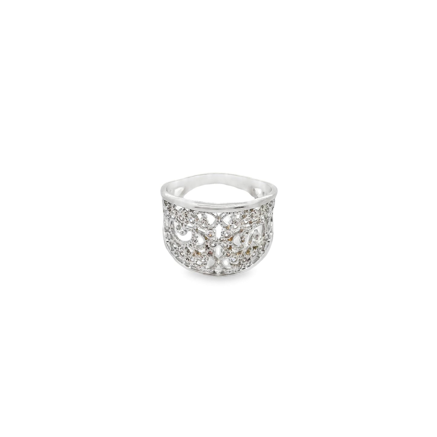 Gold/Rhodium CZ Vintage Ring-2