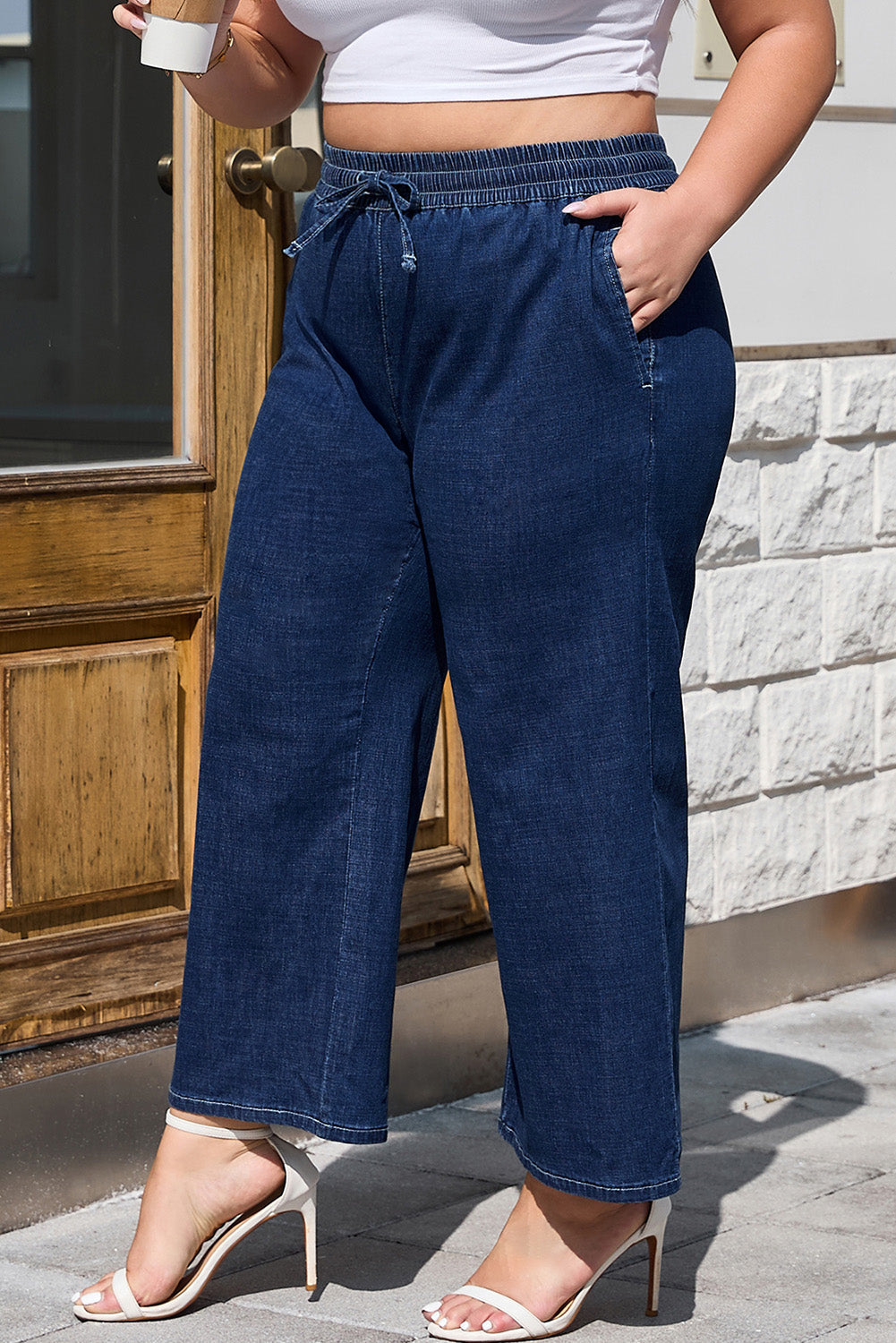 Analeia Wide Leg Casual PLUS Jeans-3