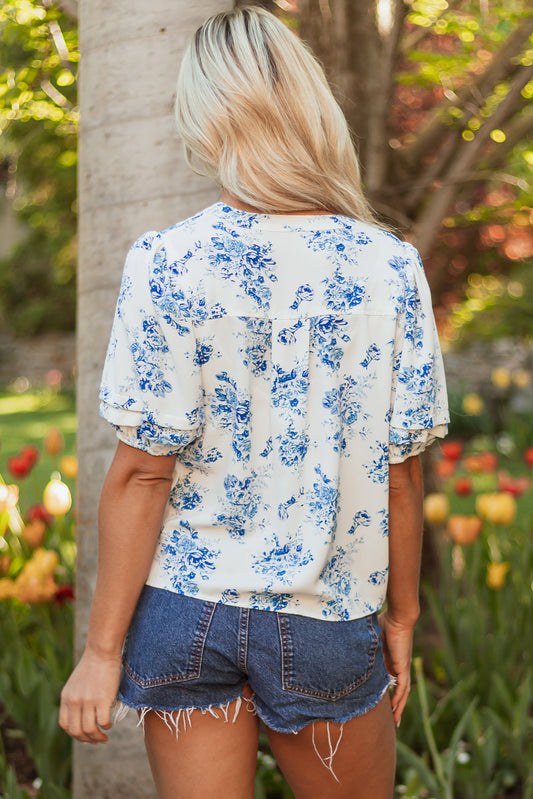 Lilianna Floral Buttoned Casual Top-1