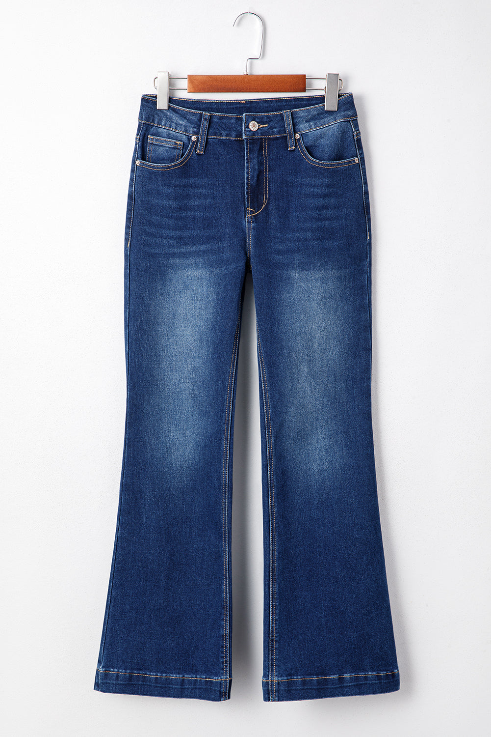 Samantha Western Stitch Patched Pocket Bootcut Jeans-0