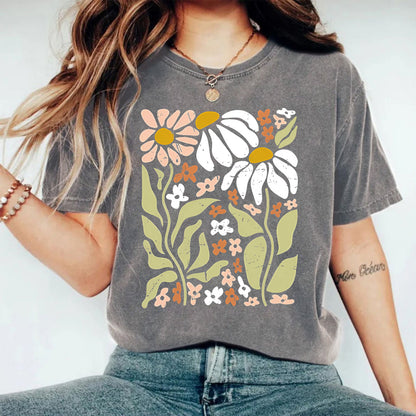 Washed and used T-shirt with printed T-shirt