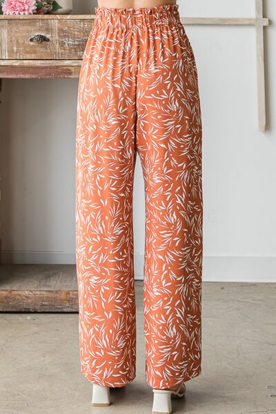 Heimish Full Size Printed Tied Straight Casual Pants-1