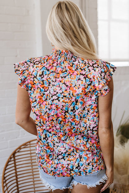 Elowen Floral Flutter Sleeve Blouse Top-1