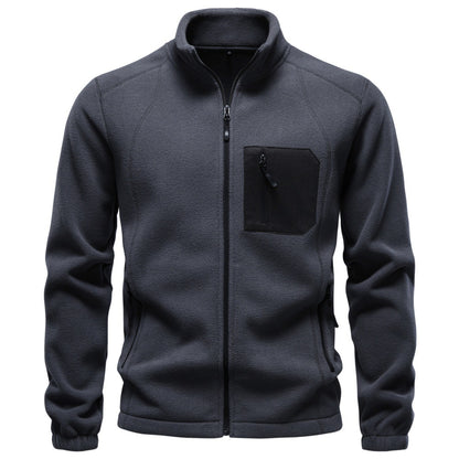 Long sleeved zipper jacket for men
