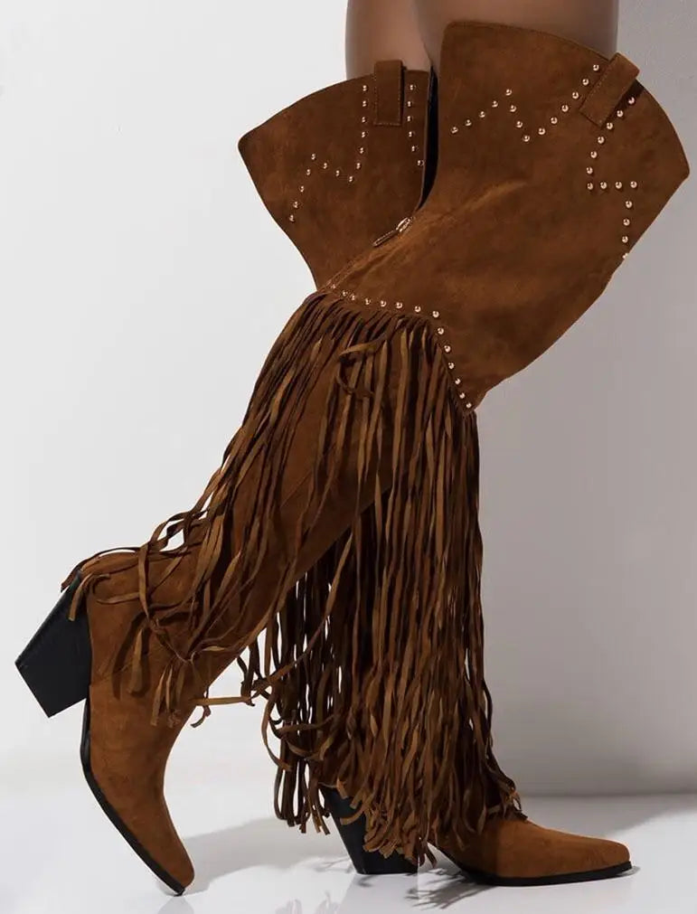 Dixie Sunset Over-the-Knee Western Boots