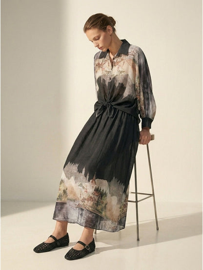 Women's skirt with silk