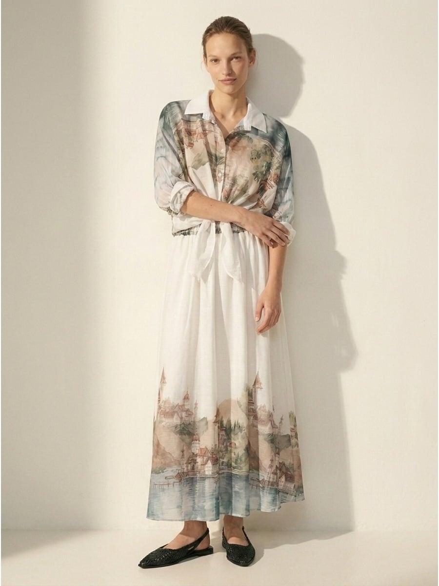 Women's skirt with silk