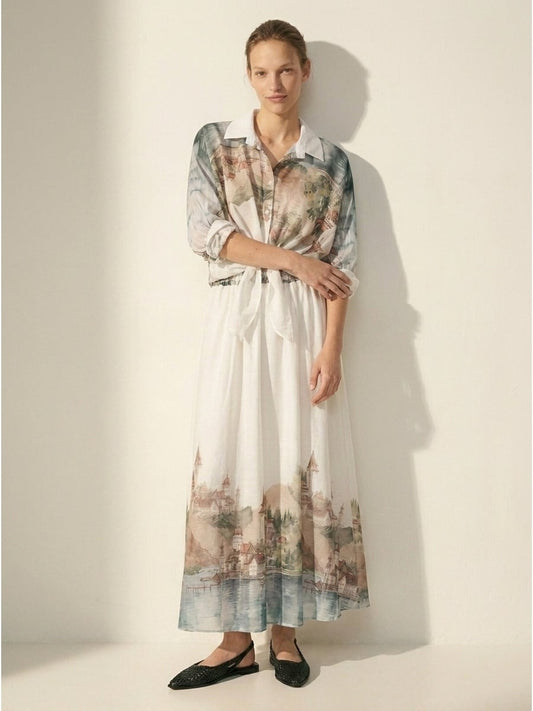 Women's skirt with silk