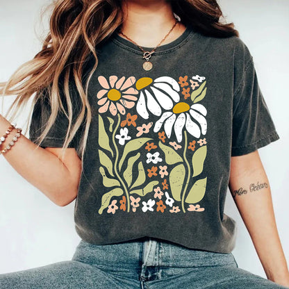 Washed and used T-shirt with printed T-shirt