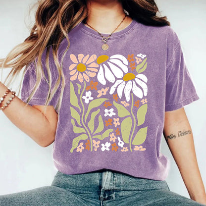 Washed and used T-shirt with printed T-shirt