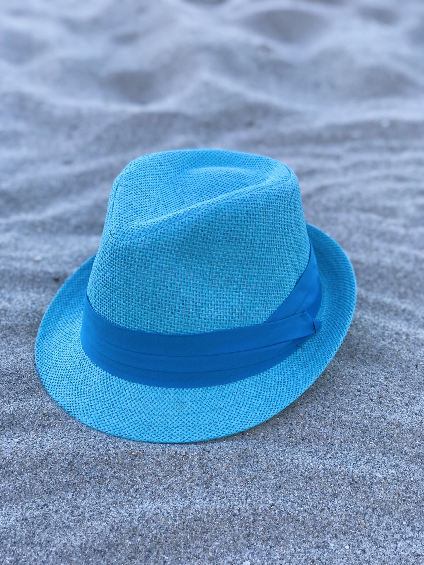 ‘Turquoise Sun’ Blue Sun Fedora Hat-0