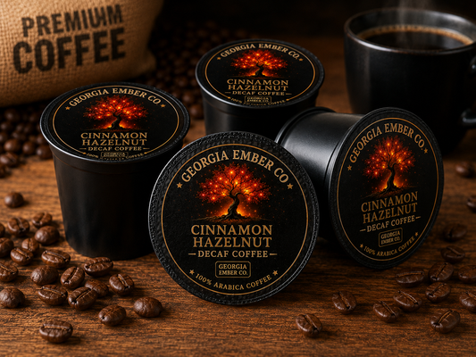 Georgia Ember Co Cinnamon Hazelnut K-Cups Decaf.