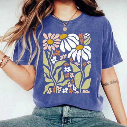 Washed and used T-shirt with printed T-shirt