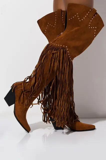 Dixie Sunset Over-the-Knee Western Boots