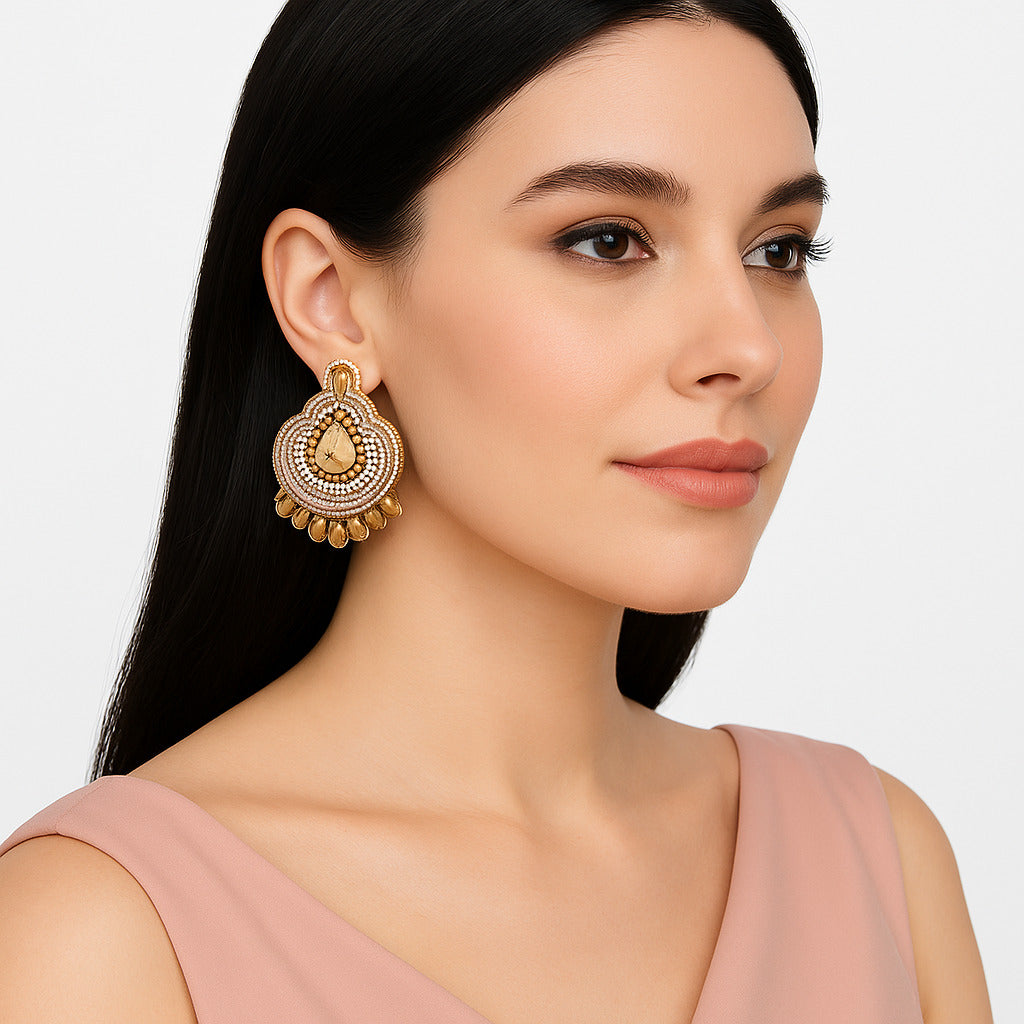 Colorful Beaded Earrings,Hoop Dangle Earrings, Bohemia Drops Earrings, Tassel Earrings FER1024-0