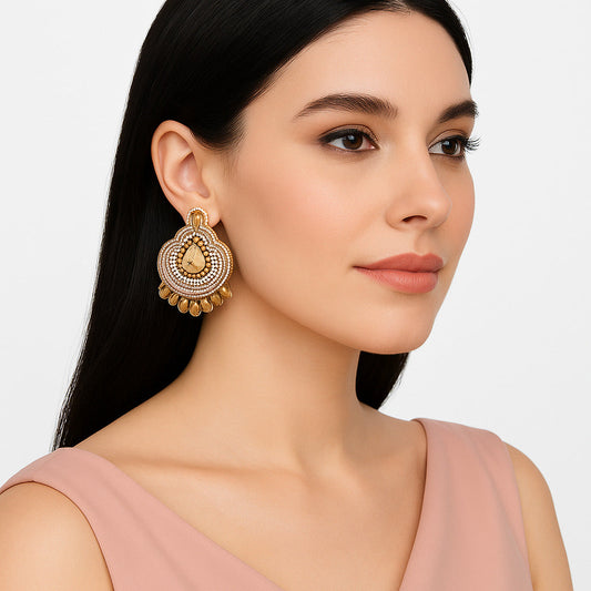 Colorful Beaded Earrings,Hoop Dangle Earrings, Bohemia Drops Earrings, Tassel Earrings FER1024-0
