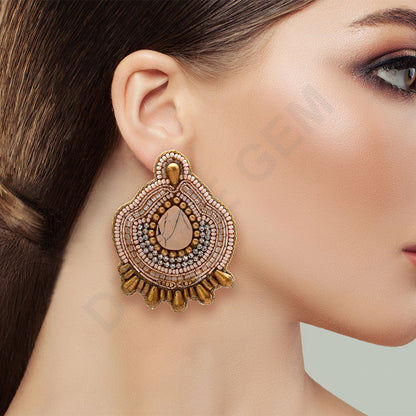Colorful Beaded Earrings,Hoop Dangle Earrings, Bohemia Drops Earrings, Tassel Earrings FER1024-4