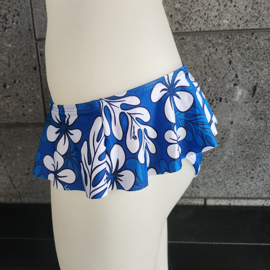 Loco Boutique Blue Plumeria Skirted Bottom-1