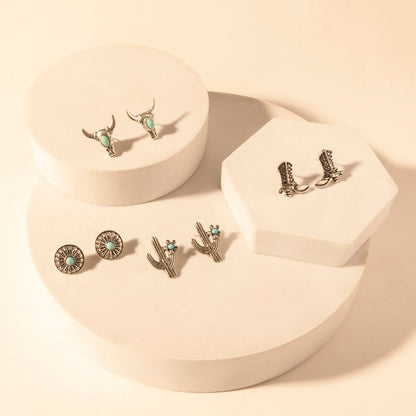 Myra Sonoran Stud Set in with turquoise detail in premium style