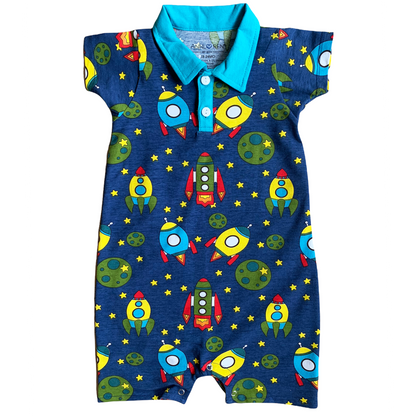 AnnLoren Spaceship short sleeve Baby Toddler Boys Romper-0