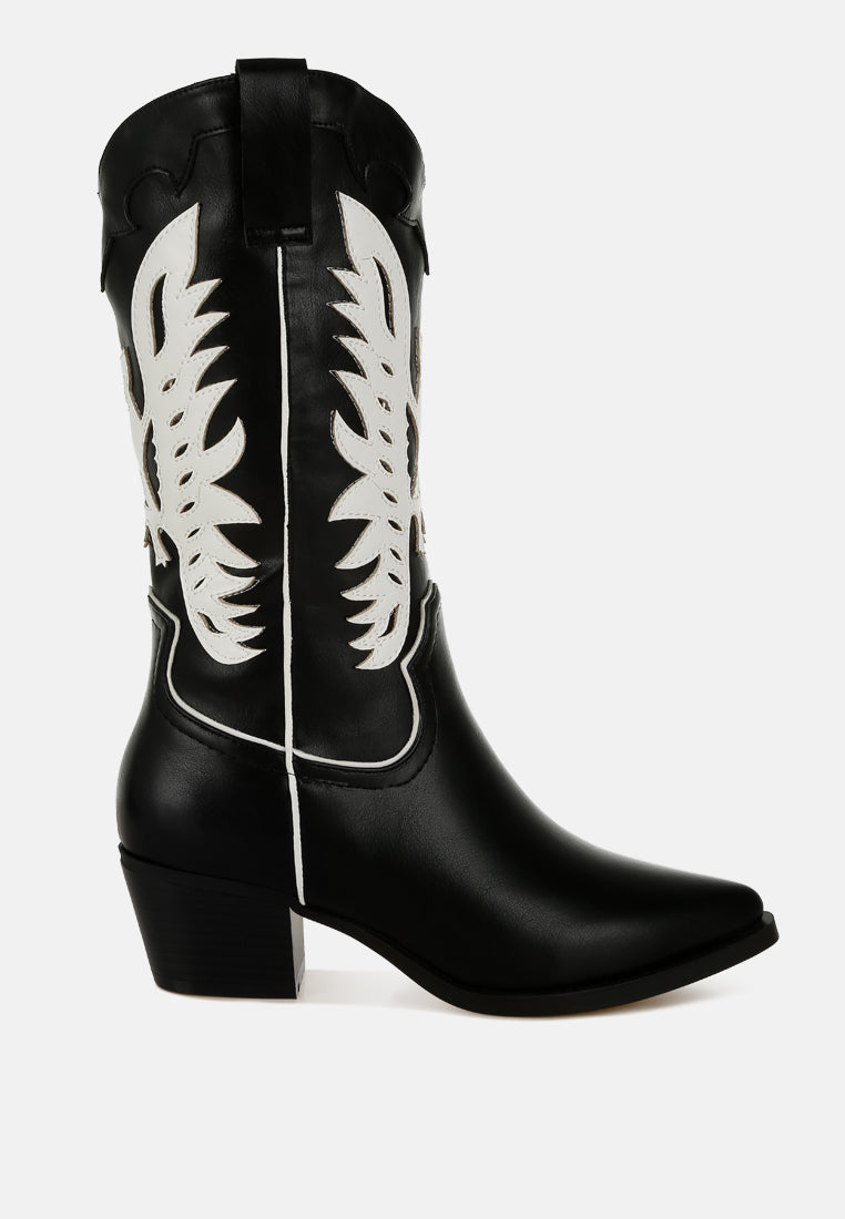 Thistle Winged Patchwork Cowboy Boots-5