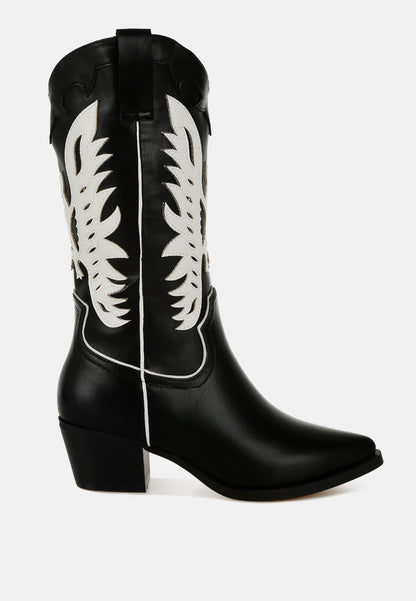 Thistle Winged Patchwork Cowboy Boots-5