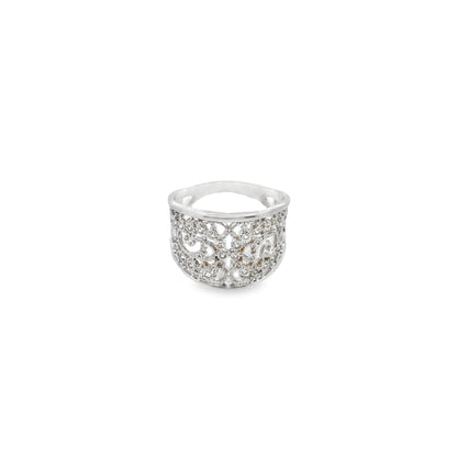 Gold/Rhodium CZ Vintage Ring-2