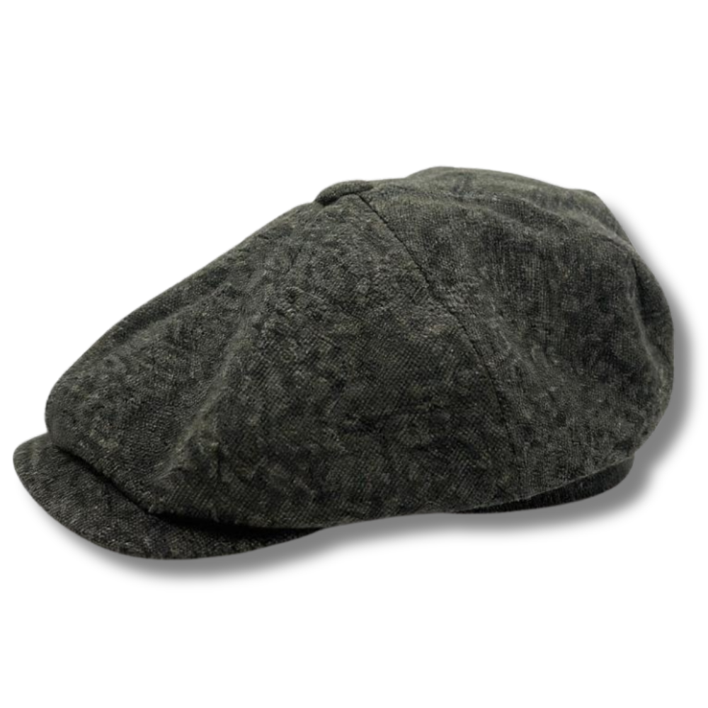 Classic Premium Wool Tweed Hunter Green Newsboy Hat-1