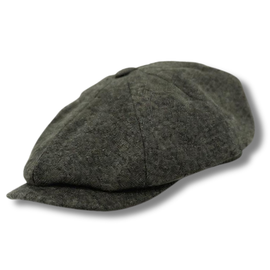 Classic Premium Wool Tweed Hunter Green Newsboy Hat-0