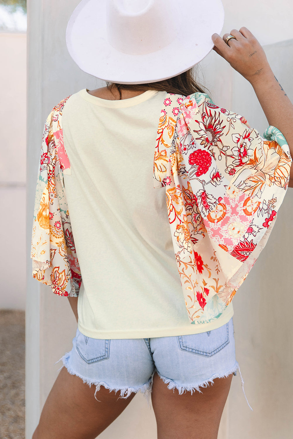 Sariyah Floral Half Batwing Sleeve Blouse-1