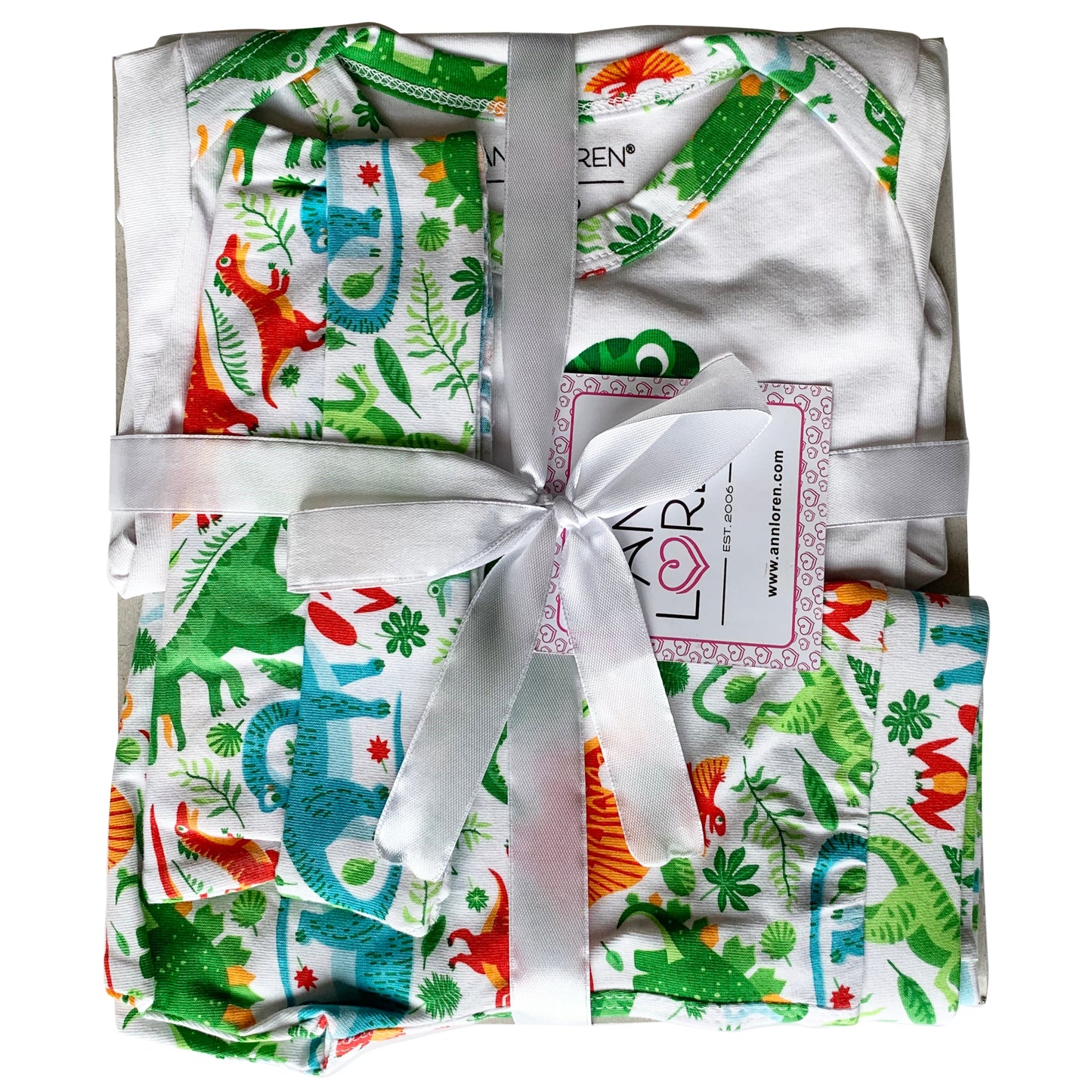 AnnLoren Baby Layette Boys Dinosaur Onesie Pants Cap 3pc Gift Set Clothing Sizes 3M - 18M-2