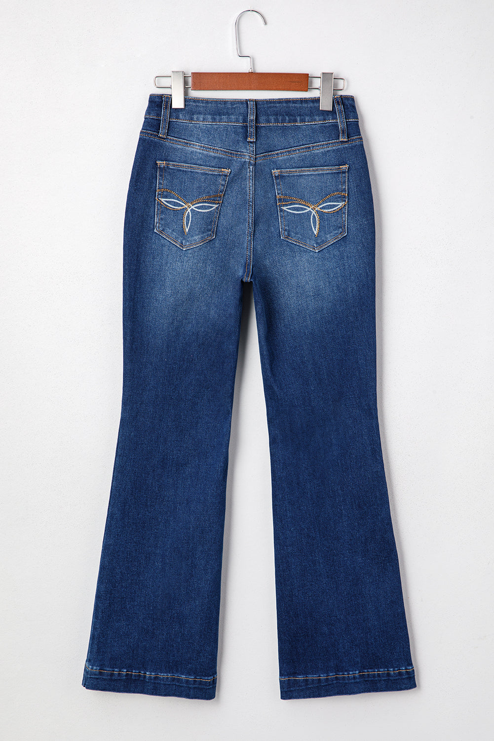 Samantha Western Stitch Patched Pocket Bootcut Jeans-1