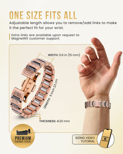 EllipseMAX Magnetic Copper Bracelet for Men (Viking)
