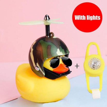 Yellow Duck Bicycle Bell with Luminous Helmet & Horn – Kids Cycling Accessory